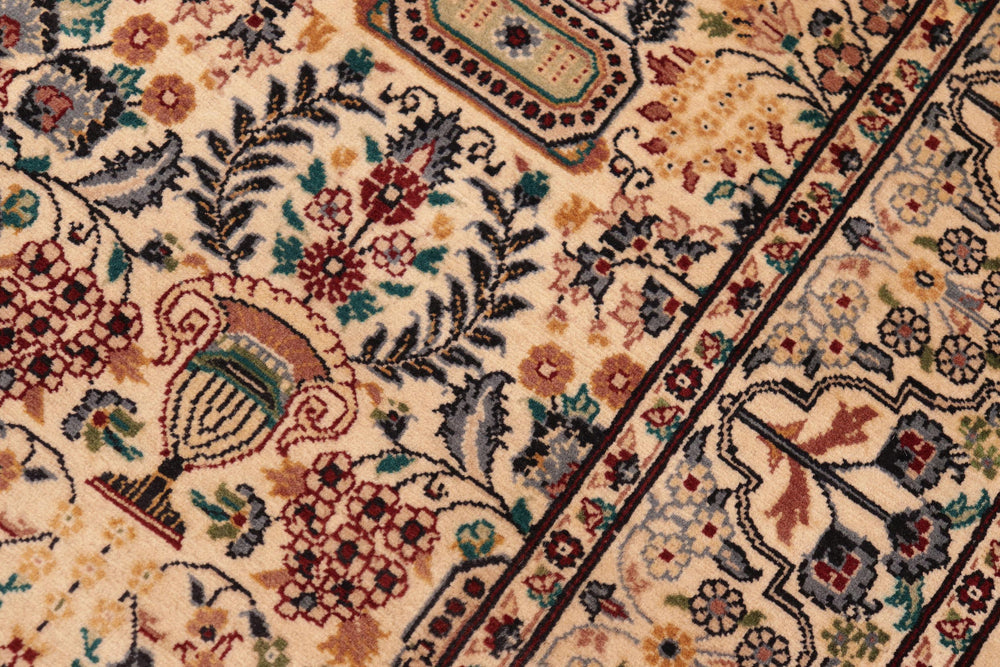 handmade Transitional Razia Beige Grey Hand Knotted RECTANGLE 100% WOOL area rug 6x9