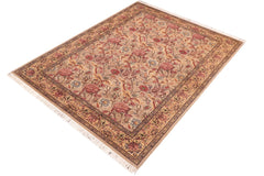 handmade Transitional Kamal Taupe Gold Hand Knotted RECTANGLE 100% WOOL area rug 6x10