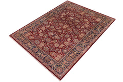 handmade Traditional Agra Red Teal Hand Knotted RECTANGLE 100% WOOL area rug 6x9