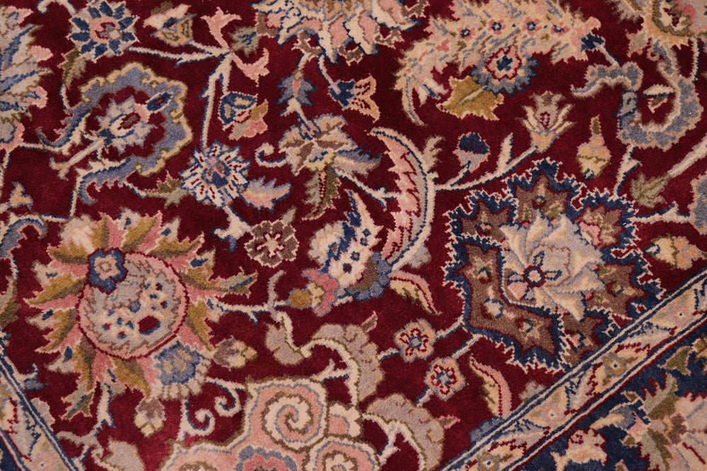 handmade Traditional Agra Red Teal Hand Knotted RECTANGLE 100% WOOL area rug 6x9