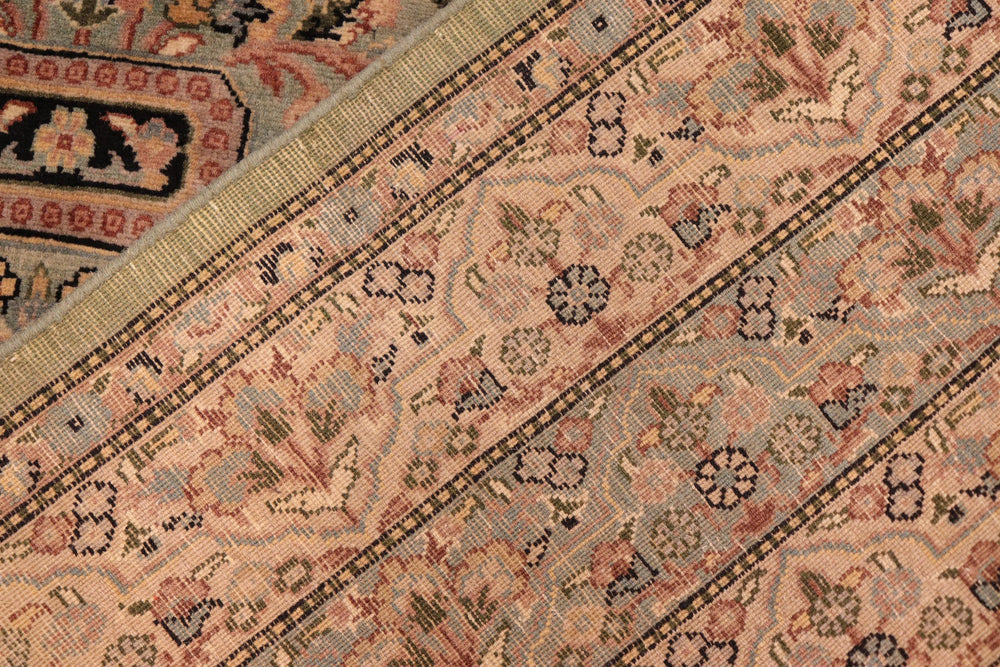handmade Transitional Agra Green Beige Hand Knotted RECTANGLE 100% WOOL area rug 6x10