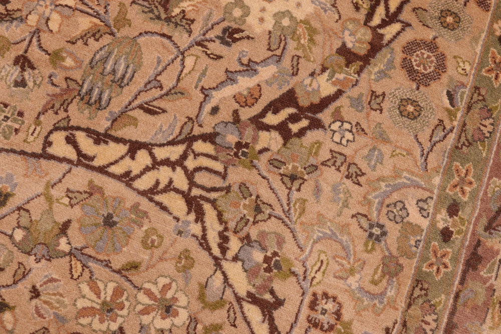 handmade Transitional Gulab Taupe Brown Hand Knotted RECTANGLE 100% WOOL area rug 6x10