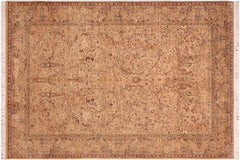 handmade Transitional  Taupe Brown Hand Knotted RECTANGLE 100% WOOL area rug 6x10