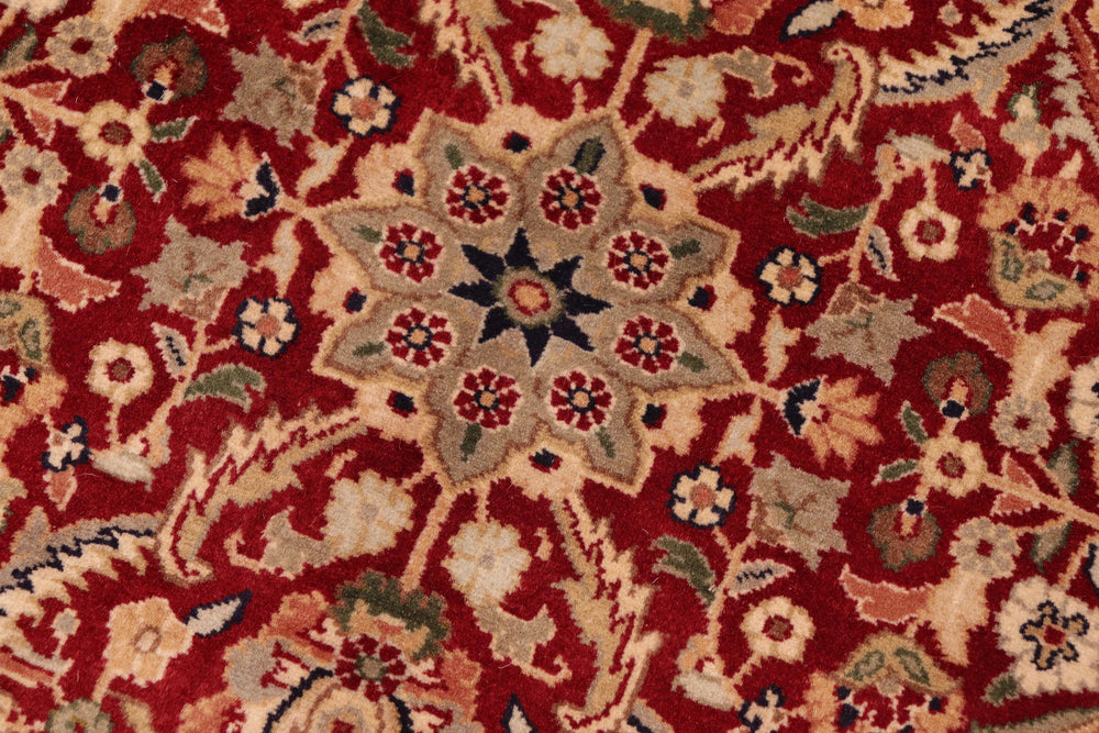 handmade Transitional Qaseem Bond Red Blue Hand Knotted RECTANGLE 100% WOOL area rug 6x9