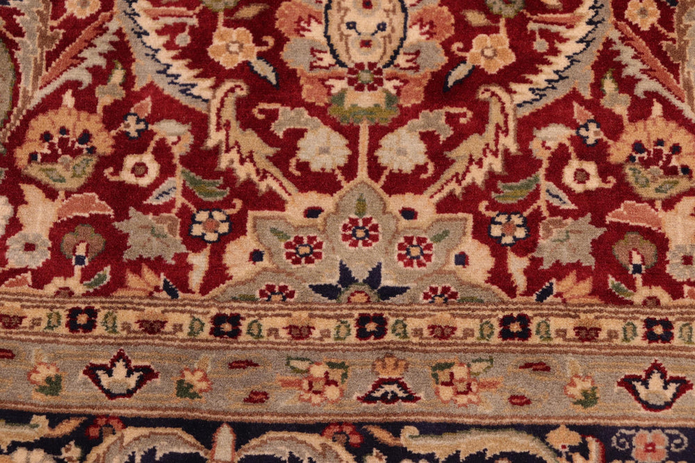 handmade Transitional Qaseem Bond Red Blue Hand Knotted RECTANGLE 100% WOOL area rug 6x9
