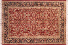 handmade Transitional Qaseem Bond Red Blue Hand Knotted RECTANGLE 100% WOOL area rug 6x9
