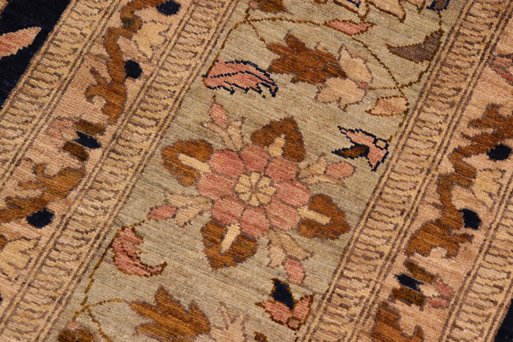 handmade Transitional Kafkaz Blue Green Hand Knotted RECTANGLE 100% WOOL area rug 10' x 13'