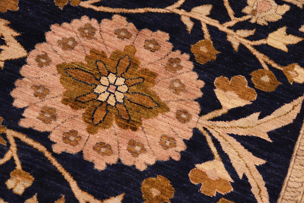handmade Transitional Kafkaz Blue Green Hand Knotted RECTANGLE 100% WOOL area rug 10' x 13'