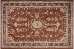 handmade Traditional Kafkaz Rust Charcoal Hand Knotted RECTANGLE 100% WOOL area rug 10' x 14'