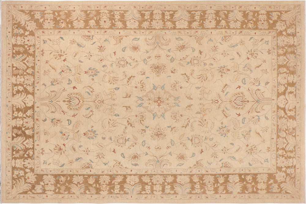 handmade Traditional Kafkaz Beige Brown Hand Knotted RECTANGLE 100% WOOL area rug 10x14