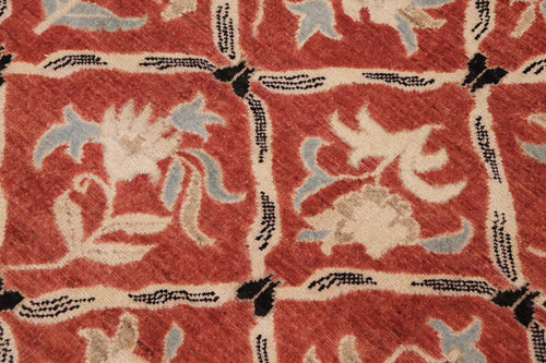 handmade Transitional Kafkaz Rust Black Hand Knotted RECTANGLE 100% WOOL area rug 9' x 12'