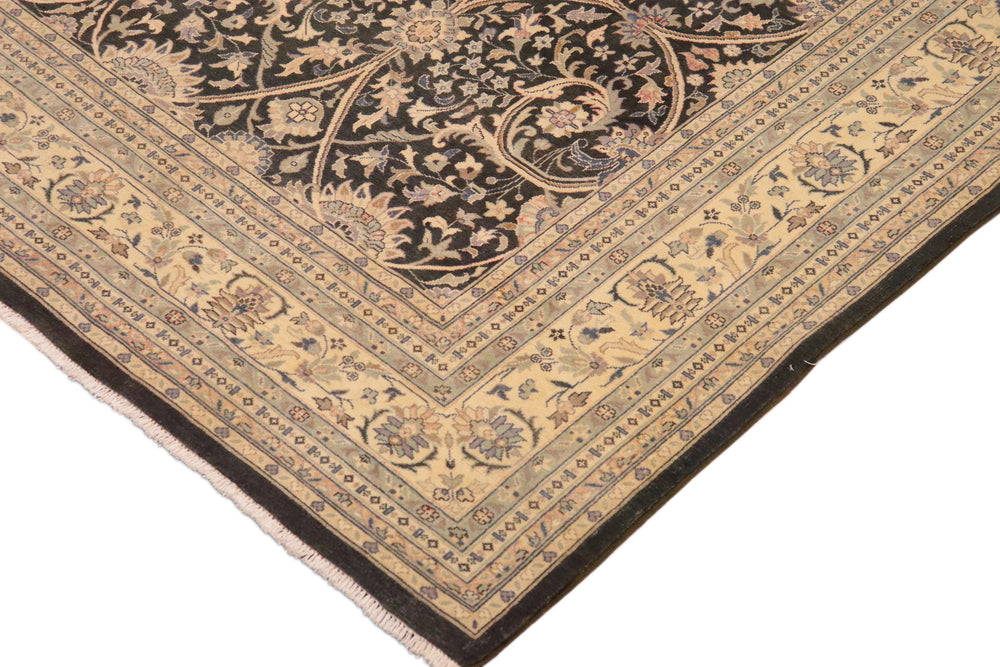 handmade Transitional Kafkaz Charcoal Beige Hand Knotted RECTANGLE 100% WOOL area rug 9x12
