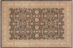 handmade Transitional Kafkaz Charcoal Beige Hand Knotted RECTANGLE 100% WOOL area rug 9x12