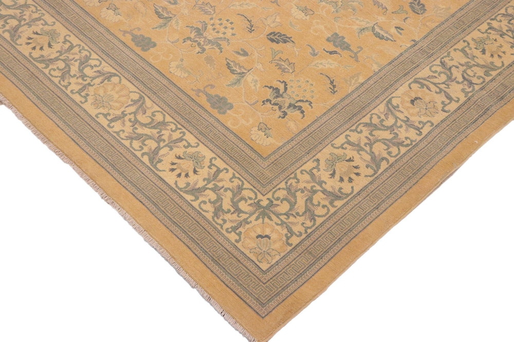 handmade Traditional Kafkaz Peach Beige Hand Knotted RECTANGLE 100% WOOL area rug 8x11