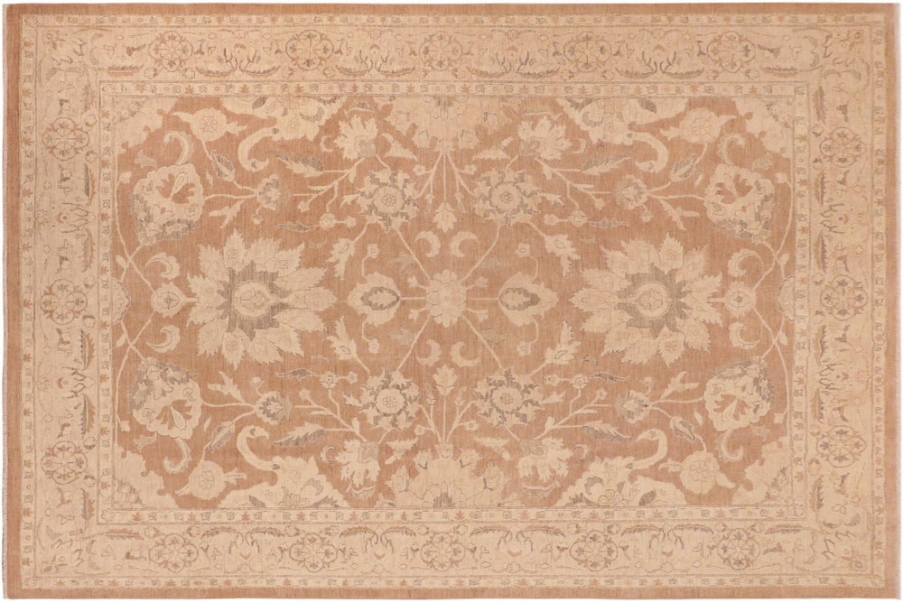 handmade Traditional Kafkaz Brown Tan Hand Knotted RECTANGLE 100% WOOL area rug 10x14