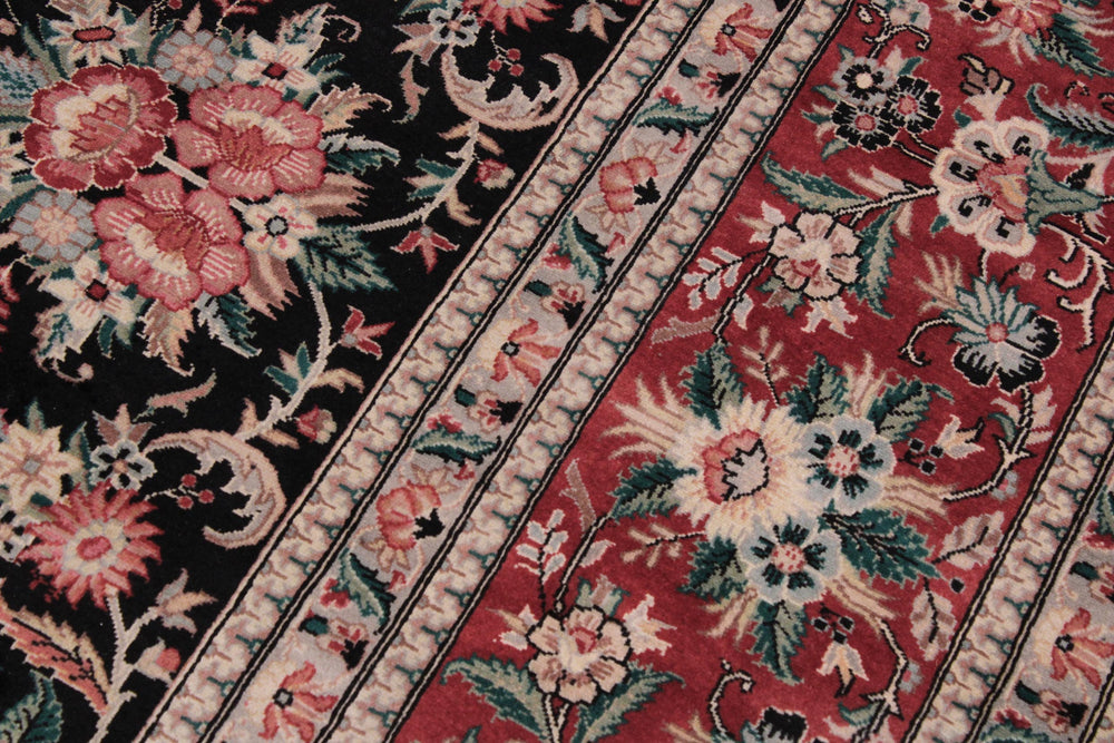 handmade Traditional Sarook Black Red Hand Knotted RECTANGLE 100% WOOL area rug 9x12