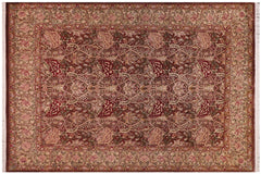 handmade Transitional William Brown Ivory Hand Knotted RECTANGLE 100% WOOL area rug 9x12