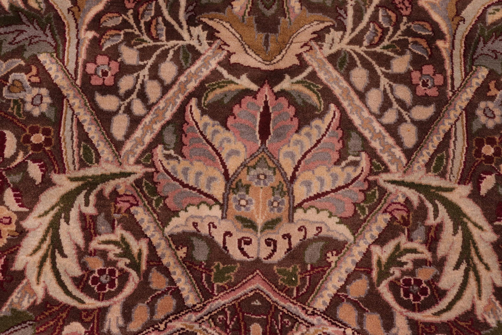 handmade Transitional William Brown Ivory Hand Knotted RECTANGLE 100% WOOL area rug 9x12