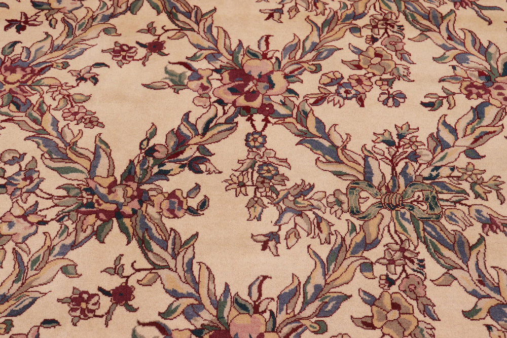 handmade Transitional Basan Ivory Ivory Hand Knotted RECTANGLE 100% WOOL area rug 9x12