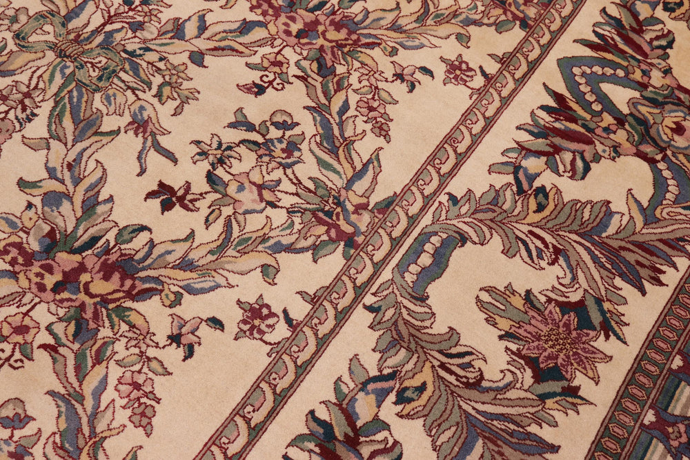 handmade Transitional Basan Ivory Ivory Hand Knotted RECTANGLE 100% WOOL area rug 9x12