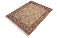 handmade Traditional Sukhan Ivory Black Hand Knotted RECTANGLE 100% WOOL area rug 9x12
