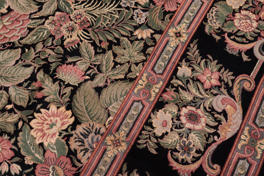 handmade Transitional Basarabian Black Black Hand Knotted RECTANGLE 100% WOOL area rug 9x12