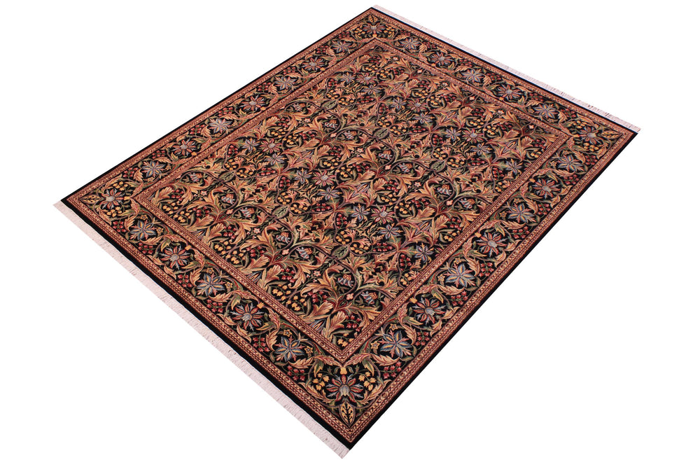 handmade Transitional Internation Black Black Hand Knotted RECTANGLE 100% WOOL area rug 9x12