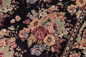 handmade Transitional Gulshan Black Black Hand Knotted RECTANGLE 100% WOOL area rug 9x12