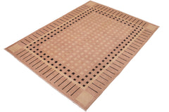 handmade Modern Kafkaz Rose Multi Hand Knotted RECTANGLE 100% WOOL area rug 8' x 10'