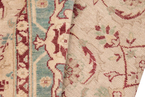 handmade Transitional Kafkaz Beige Green Hand Knotted RECTANGLE 100% WOOL area rug 8' x 10'