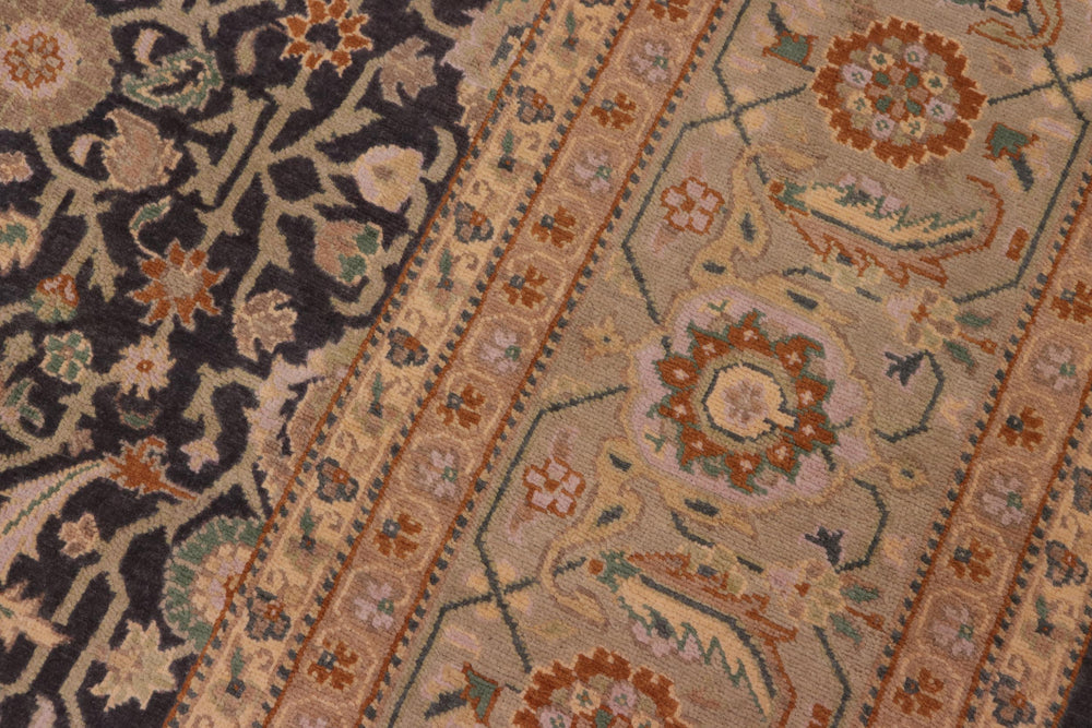 handmade Transitional Kafkaz Charcoal Lt. Gray Hand Knotted RECTANGLE 100% WOOL area rug 8x10