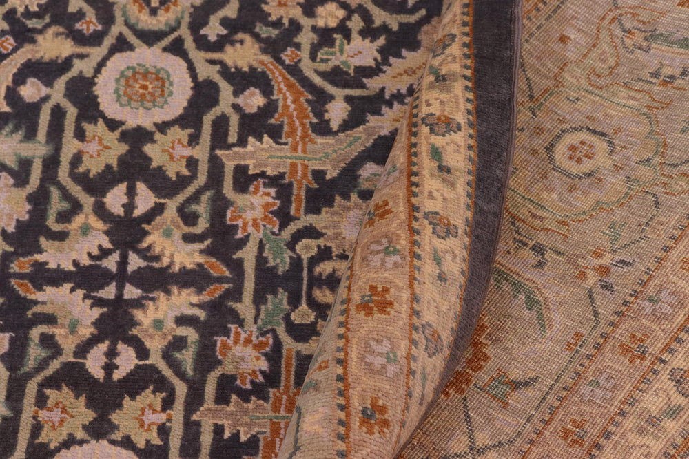handmade Transitional Kafkaz Charcoal Lt. Gray Hand Knotted RECTANGLE 100% WOOL area rug 8x10