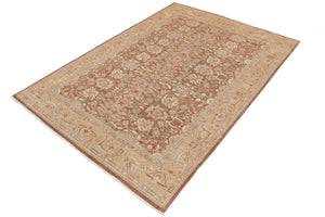 handmade Transitional Kafkaz Lt. Brown Gold Hand Knotted RECTANGLE 100% WOOL area rug 9' x 12'