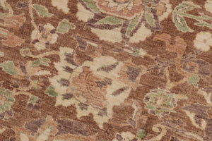 handmade Transitional Kafkaz Lt. Brown Gold Hand Knotted RECTANGLE 100% WOOL area rug 9' x 12'