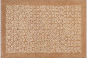 Chic Ziegler Yukiko Beige/Brown Wool Rug - 9'1'' x 12'4''