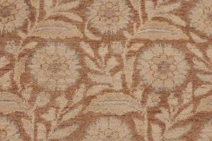 handmade Modern Kafkaz Beige Brown Hand Knotted RECTANGLE 100% WOOL area rug 9' x 12'