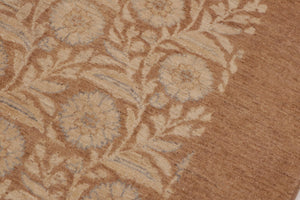 handmade Modern Kafkaz Beige Brown Hand Knotted RECTANGLE 100% WOOL area rug 9' x 12'