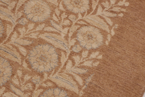 handmade Modern Kafkaz Beige Brown Hand Knotted RECTANGLE 100% WOOL area rug 9' x 12'