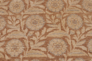 handmade Modern Kafkaz Beige Brown Hand Knotted RECTANGLE 100% WOOL area rug 9' x 12'