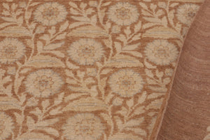 handmade Modern Kafkaz Beige Brown Hand Knotted RECTANGLE 100% WOOL area rug 9' x 12'