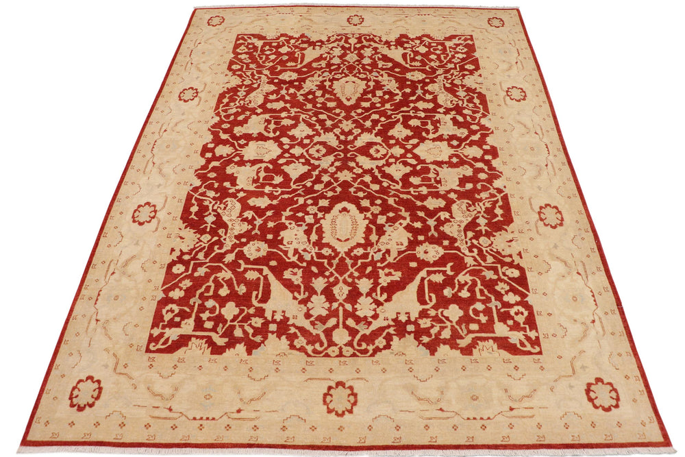 handmade Traditional Kafkaz Rust Beige Hand Knotted RECTANGLE 100% WOOL area rug 9x12