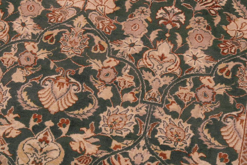 handmade Transitional Lahore Green Tan Hand Knotted RECTANGLE 100% WOOL area rug 9x12