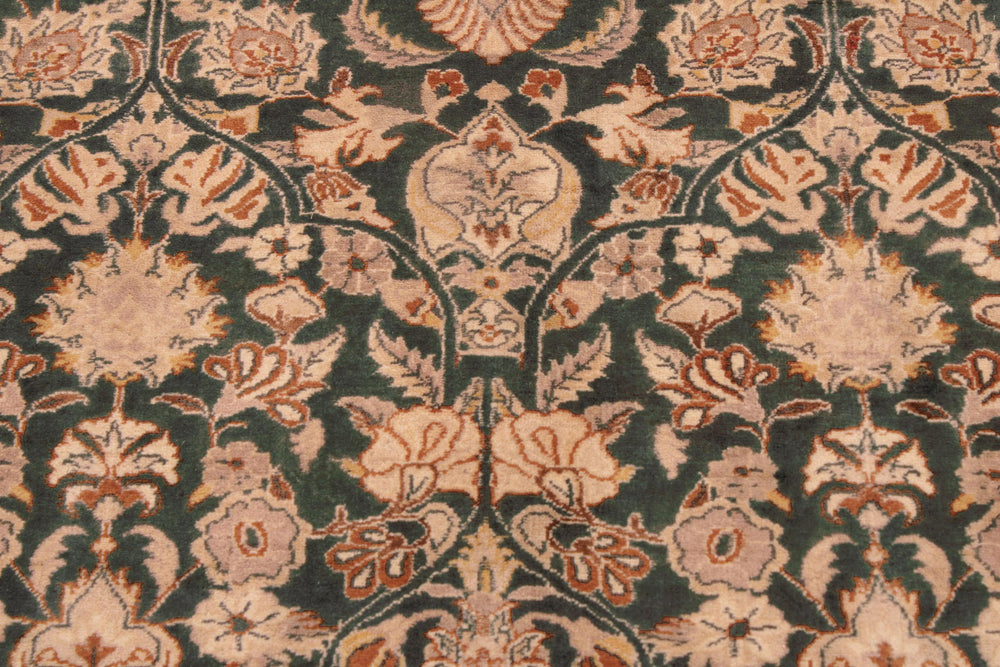 handmade Transitional Lahore Green Tan Hand Knotted RECTANGLE 100% WOOL area rug 9x12