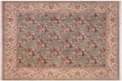 handmade Transitional Regular Lt. Green Tan Hand Knotted RECTANGLE 100% WOOL area rug 9x12