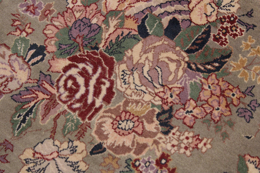 handmade Transitional Regular Lt. Green Tan Hand Knotted RECTANGLE 100% WOOL area rug 9x12