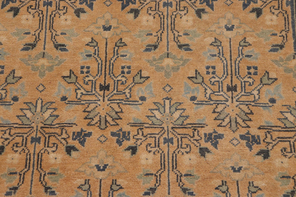 handmade Transitional Kafkaz Nude Drk.green Hand Knotted RECTANGLE 100% WOOL area rug 9x12