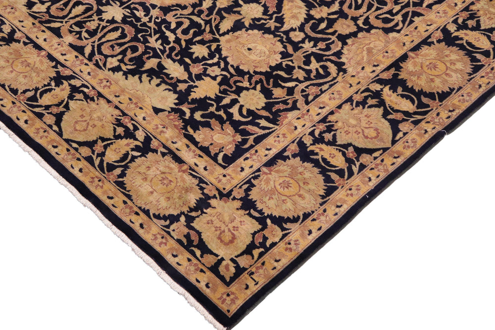 handmade Traditional Kafkaz Blue Green Hand Knotted RECTANGLE 100% WOOL area rug 9x13