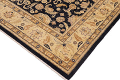 handmade Traditional Kafkaz Blue Tan Hand Knotted RECTANGLE 100% WOOL area rug 9x12