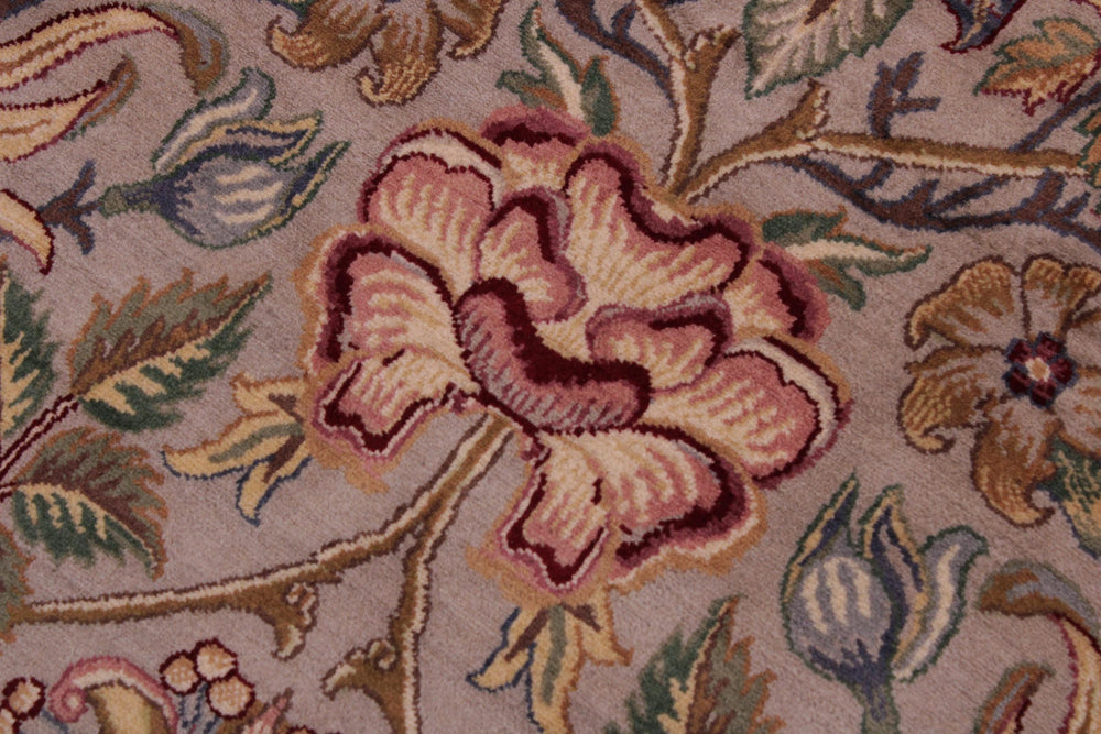 handmade Transitional Lily Gray Gray Hand Knotted RECTANGLE 100% WOOL area rug 9x12