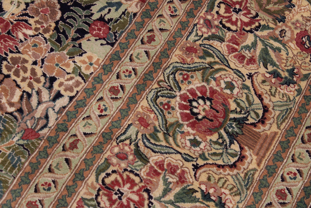 handmade Transitional Inkalab Blue Gold Hand Knotted RECTANGLE 100% WOOL area rug 9x12